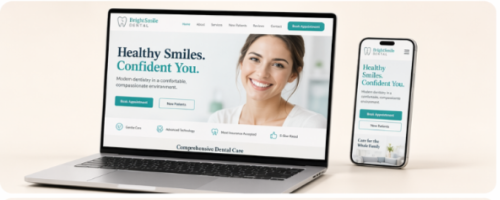 Dental practice website mockup