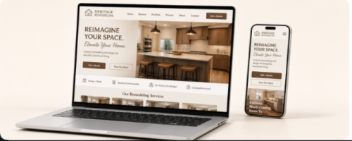 Remodeling business website mockup