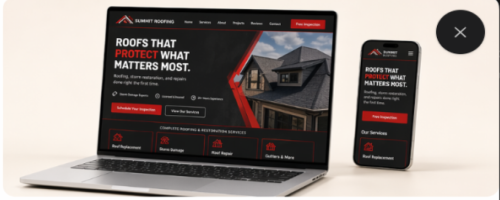 Roofing business website mockup
